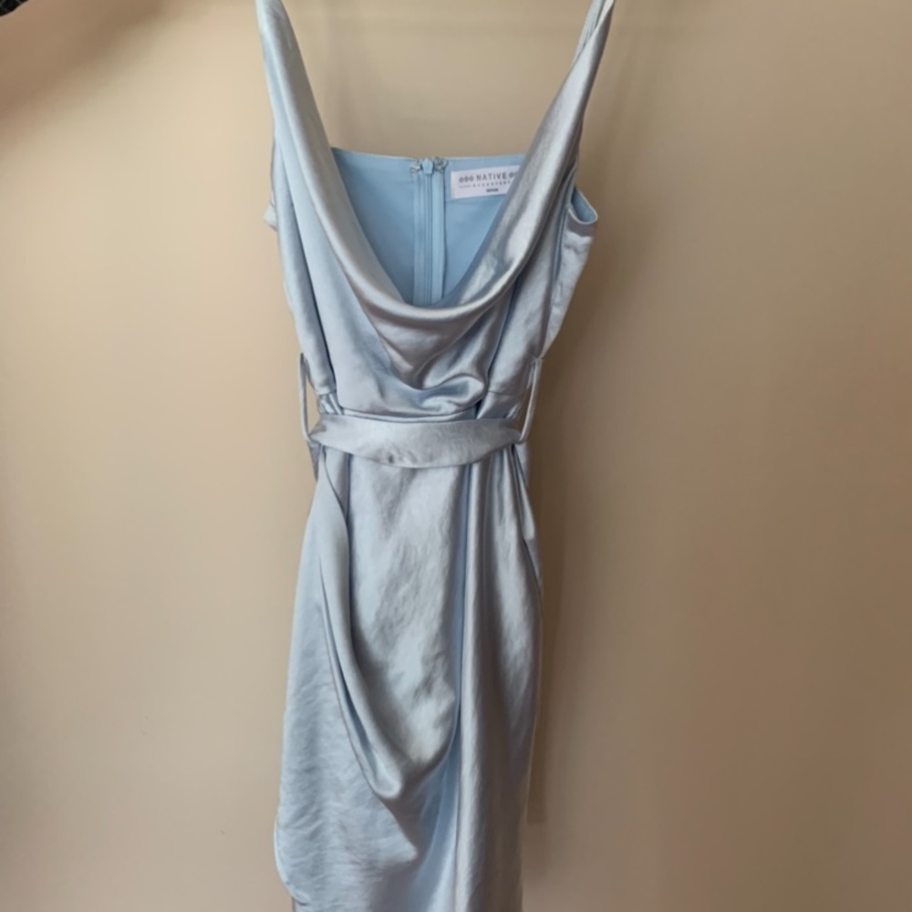 Blue Satin Dress- never worn!